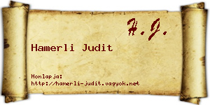Hamerli Judit névjegykártya